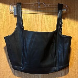 Black Leather Corset Top